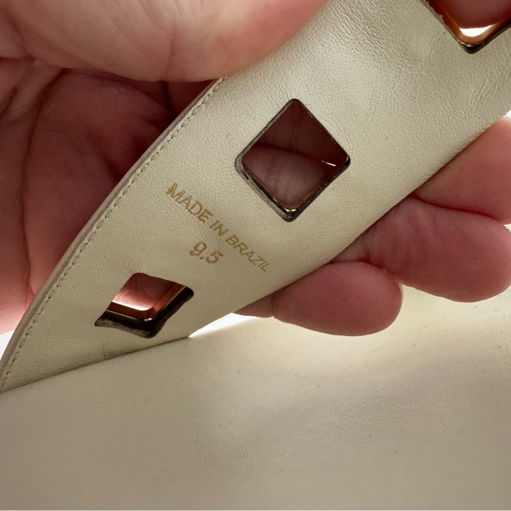 Larroudé Milan Slide In Ivory Leather 9.5 ivory leather - Picture 12 of 12